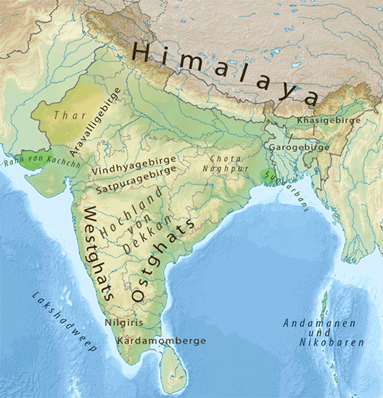 Indien Karte
